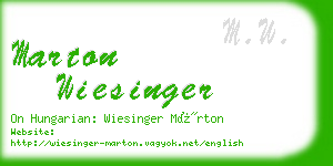 marton wiesinger business card